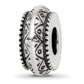 Sterling Silver Reflections Antiqued Aztec Pattern Bead